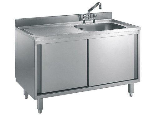 Splschrank, 1 Becken rechts, Schiebetren, BTH 120 x 60...