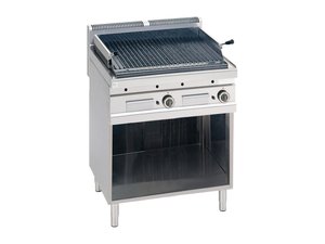 Gas Lavasteingrill 14 kW mit offenem Unterbau 800x700x900 mm