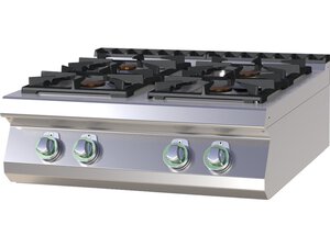 Gasherd, 4-flammig, 27 kW, Auftischgert, BTH 800 x 730 x 300 mm