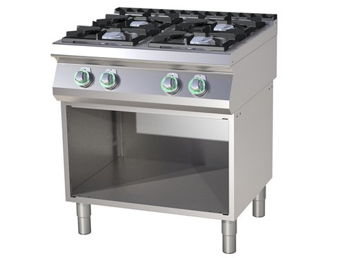 Gasherd, 4 Flammen, offener Unterbau, BTH 80 x 73 x 90 cm