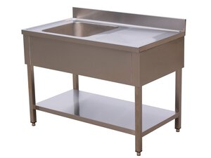 Sp�ltisch, 1 Becken links, mit Aufkantung, BTH 1000 x 600...