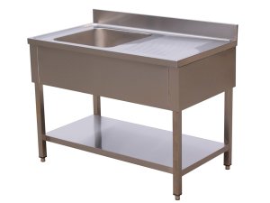 Sp�ltisch, 1 Becken links, Abtropffl�che rechts, BTH 120...