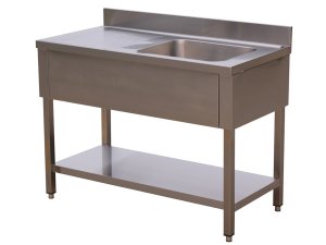 Sp�ltisch, 1 Becken rechts, Abtropffl�che links, BTH 120...