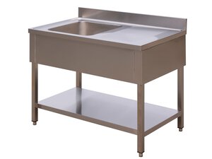 Sp�ltisch, 1 Becken links, Abtropffl�che rechts, BTH 140...