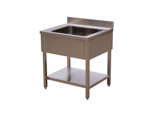 Spltisch, 1 Becken, 600x600x850/950mm, Aufkantung