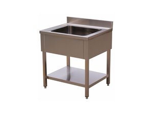 Spltisch, 1 Becken, 600x600x850/950mm, Aufkantung