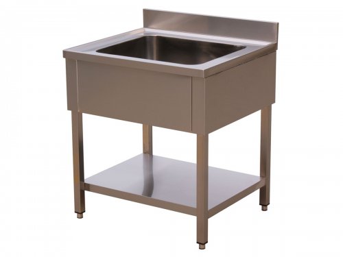 Spltisch, 1 Becken, Aufkantung, BTH 70 x 60 x 85 cm