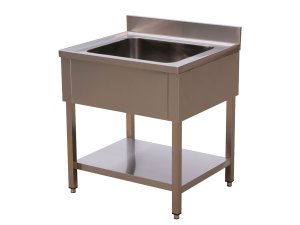 Spltisch, 1 Becken, Aufkantung, BTH 70 x 70 x 85 cm