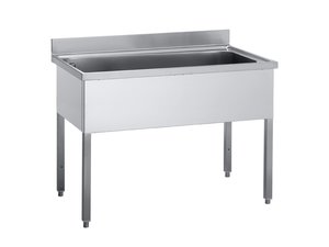 Sp�ltisch mit 1 Becken zentral, BTH 140 x 70 x 85 cm