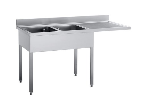 Spltisch, 2 Becken links mit Abtropfflche, BTH 160 x 70...