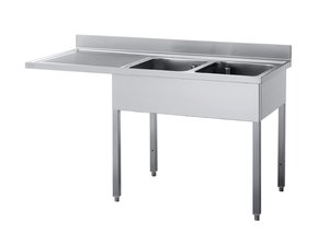 Sp�ltisch, 2 Becken rechts mit Abtropffl�che, BTH 200 x...