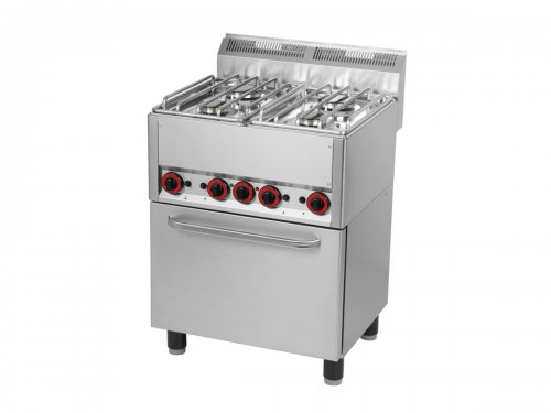 4-Flammen-Gasherd mit Heiluftofen GN 1/1, 13,2 kW, BTH...