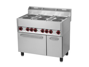 Elektroherd 6 Platten mit Heiluftofen 990x600x860 mm...