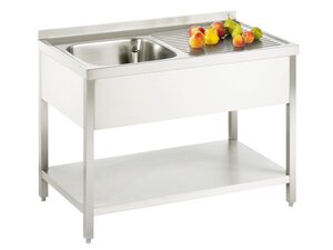 Sp�ltisch, 1 Becken links, mit Aufkantung und Grundboden,...