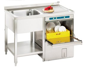 Sp�lzentrum, 1 Becken links, Sp�lmaschinenr�cksprung...