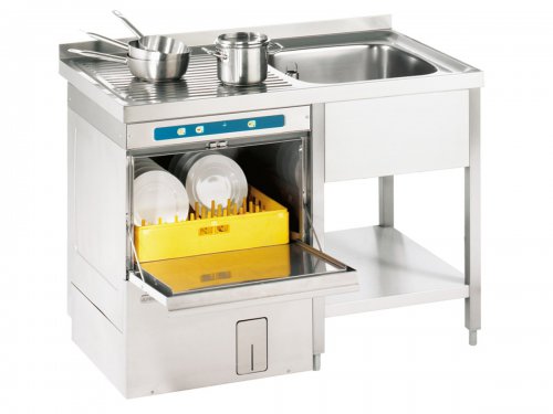 Splzentrum, 1 Becken rechts, Splmaschinenrcksprung links, BTH 120 x 70 x 85 cm