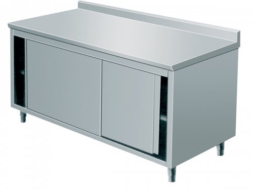 Arbeitsschrank mit doppelwandigen Schiebet�ren, mit Aufkantung, BTH 100 x 60 x 85 cm