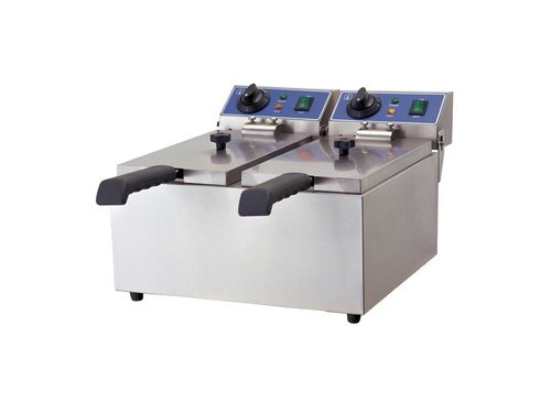 Fritteuse, Elektro, 380x440x270 mm, 2 Becken, 2x 6 Liter