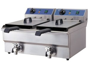 Doppel-Fritteuse 2 x 6 Liter, Elektro, 570x460x325 mm