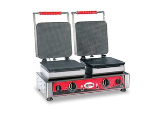 Waffeleisen doppelt Backplatte aus Gusseisen 2 x 23 x 23 cm