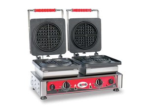 Waffeleisen doppelt Backplatte aus Gusseisen 2x � 16x1,5 cm