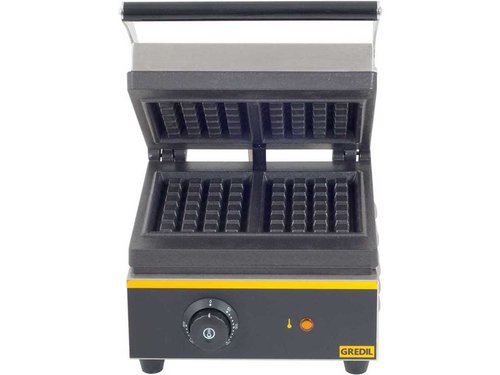 Waffeleisen, Gusseiesenplatten keramikbeschichtet, BTH 255 x 410 x 265 mm  