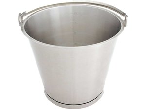 Edelstahleimer, mit Bodenreifen und Ma�einteilung, stapelbar, Inhalt 12 Liter, � 29 cm 