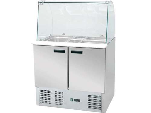 Saladette mit 2 Tren und Glasaufsatz, fr 10 x GN 1/4,...