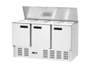 Saladette mit Teleskopdeckel, drei Tren, fr 16 x GN 1/4...