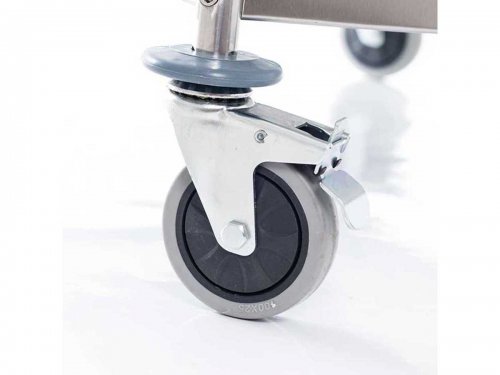 Servierwagen aus Edelstahl, mit zwei Borden, 860 x 540 x 920 mm (BxTxH)