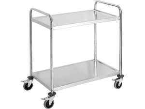 Servierwagen aus Edelstahl, mit zwei Borden, 860 x 540 x...