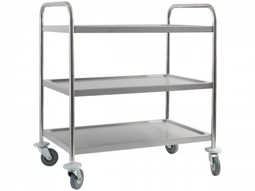 Servierwagen aus Edelstahl, mit drei Borden, 860 x 540 x...