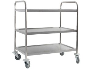 Servierwagen aus Edelstahl, mit drei Borden, 860 x 540 x...