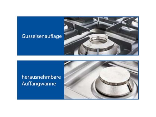 Gas-Kochfeld Gasherd 36,5 kW Serie 700 ND, G20, 6-Brenner...