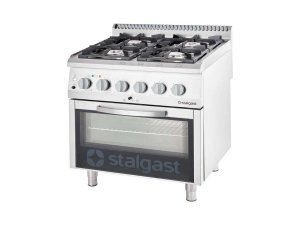 Gasherd 4 Brenner mit Elektro-Heiluftofen GN 1/1, BTH 80...