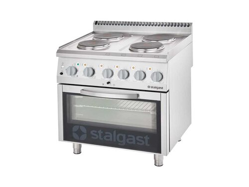 Elektro-Herd mit Backofen (GN 2/1), 4 Platten  200 mm...