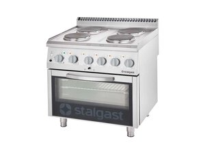Elektro-Herd mit Backofen (GN 2/1), 4 Platten � 200 mm...