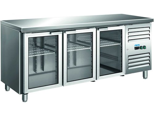 Khltisch mit 3 Glastren, 464 Liter, 1/1 GN, 1795 x 700 x 860 mm