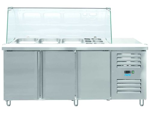 Khltisch mit Glasaufsatz 456 Liter 1795 x 700 x 1365 mm