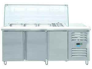 Khltisch mit Glasaufsatz 456 Liter 1795 x 700 x 1365 mm