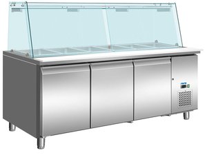 Khltisch mit Glasaufsatz 456 Liter 1795 x 700 x 1455 mm