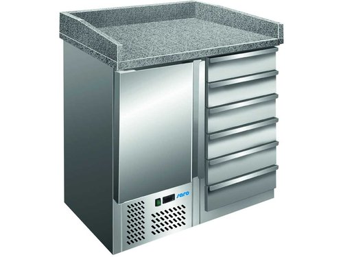 Pizzatisch mit 6 Schubladen & Granitplatte B 955 x T 700...