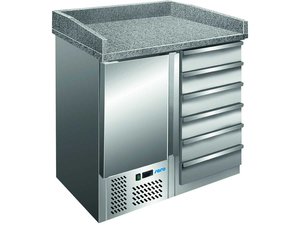 Pizzatisch mit 6 Schubladen & Granitplatte B 955 x T 700...