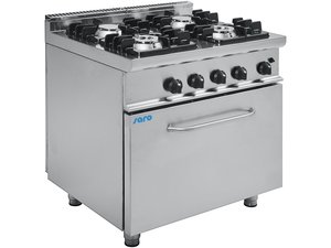 Gasherd mit Gasbackofen Modell E7/KUPG4LO, 4 Flammen, GN...