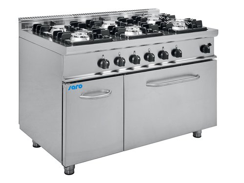 Gasherd mit Gasbackofen Modell E7/KUPG6LN, 6 Flammen, GN...