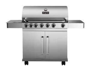 BBQ-Grill Gas, 1570x640x1180 mm, Edelstahl-Ausfhrung, 6x...