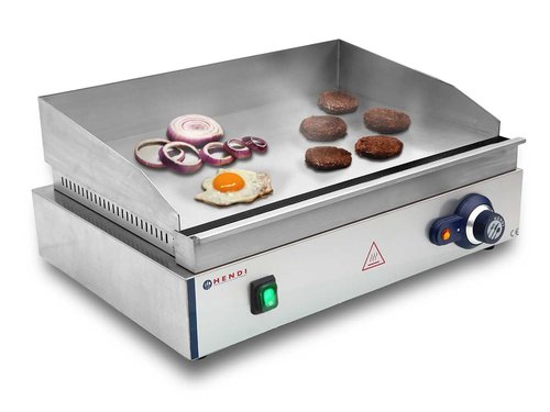 Grillplatte Elektro Blue Line Edelstahl 230V Grillflche 518x328 mm, glatte Ausfhrung