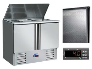 Saladette mit Teleskop-Schiebedeckel Saro EMS 900