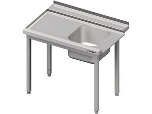 Zulauftisch ohne Grundboden mit einem Becken, Anbauseite...