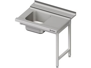 Zulauftisch links mit Becken auf zwei Beinen, Aufkantung,...